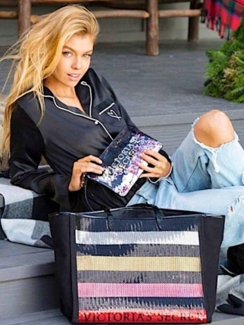 NWT Victoria’s Secret Sequin Tote Bag